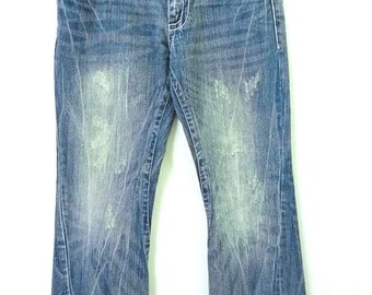 Sorridere Distressed Flared Jeans - Faded Blue Japanese Denim - Waist 32