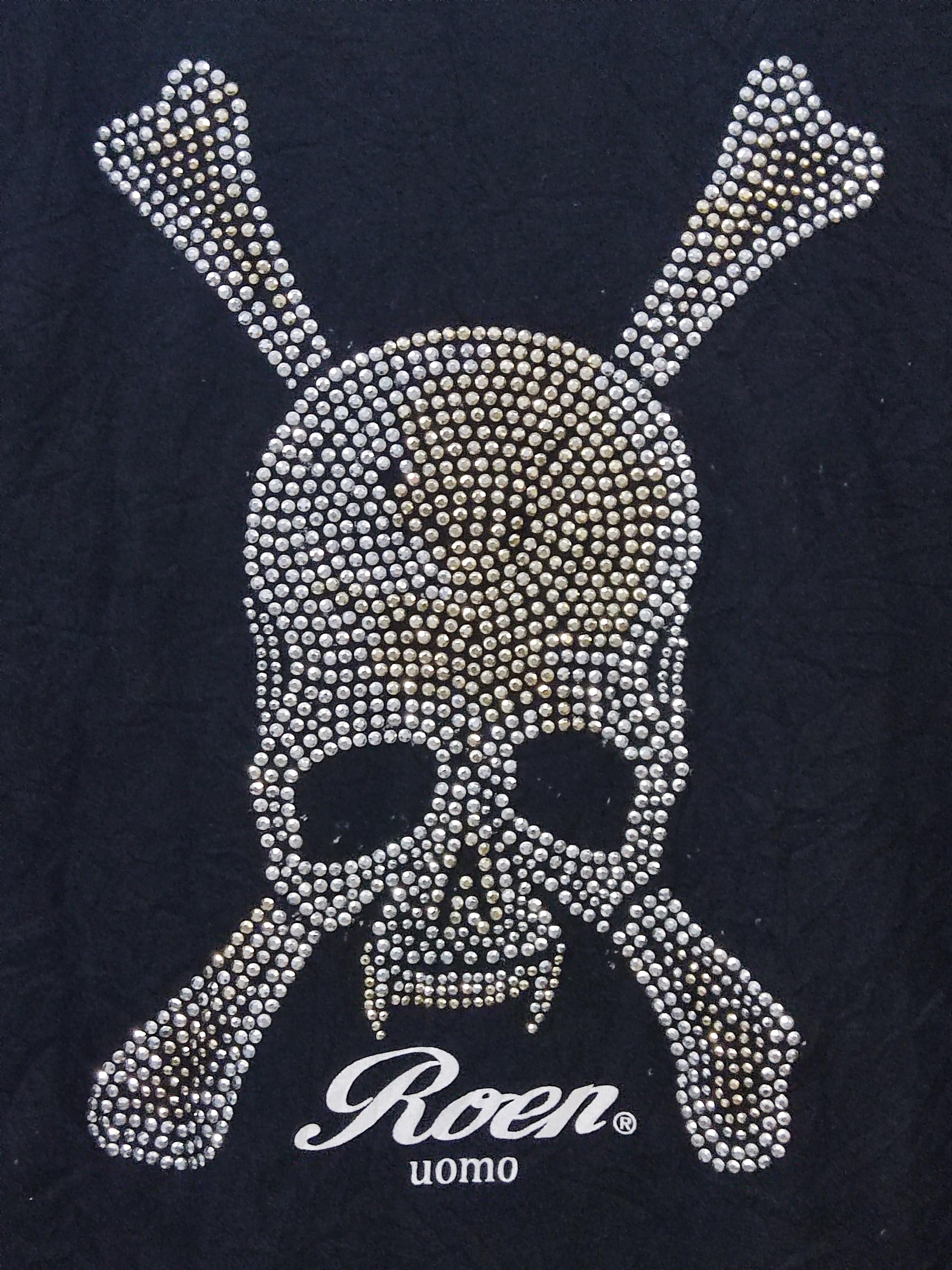 Roen Uomo Glitter Skull Long Sleeve T-shirt - Japanese Streetwear 