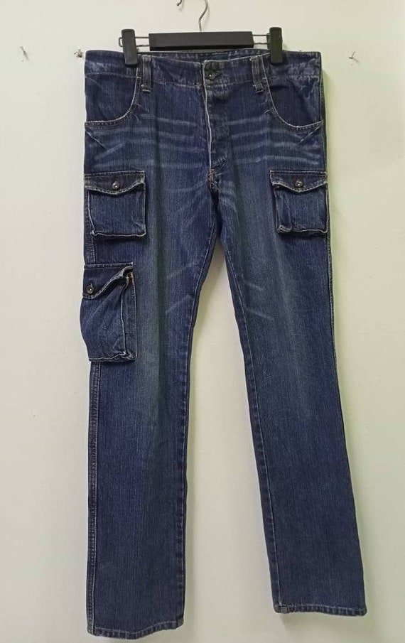 Rage Blue Multi Pocket Denim Jeans Waist 34 Inch Cargo - Etsy Finland
