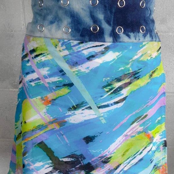 NIM V2 Adjustable (one size fits most) Abstract Sheer Beach Cover-Up Skirt