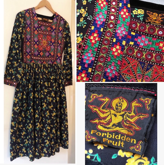 1960s vintage RARE Forbidden Fruit Indian embroide
