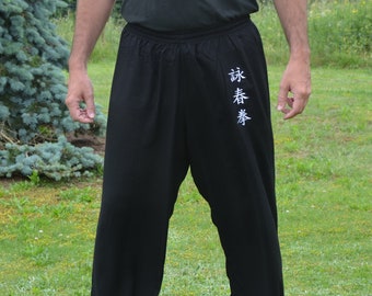 Pantalon  Wing Chun, Pantalon Arts Martiaux, pantalon Homme Femme, Pantalon Léger et Ample, pantalon 100% viscose