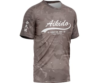 Camiseta de Aikido, camiseta de artes marciales, camiseta de secado rápido, manga corta, transpirable, cuello redondo