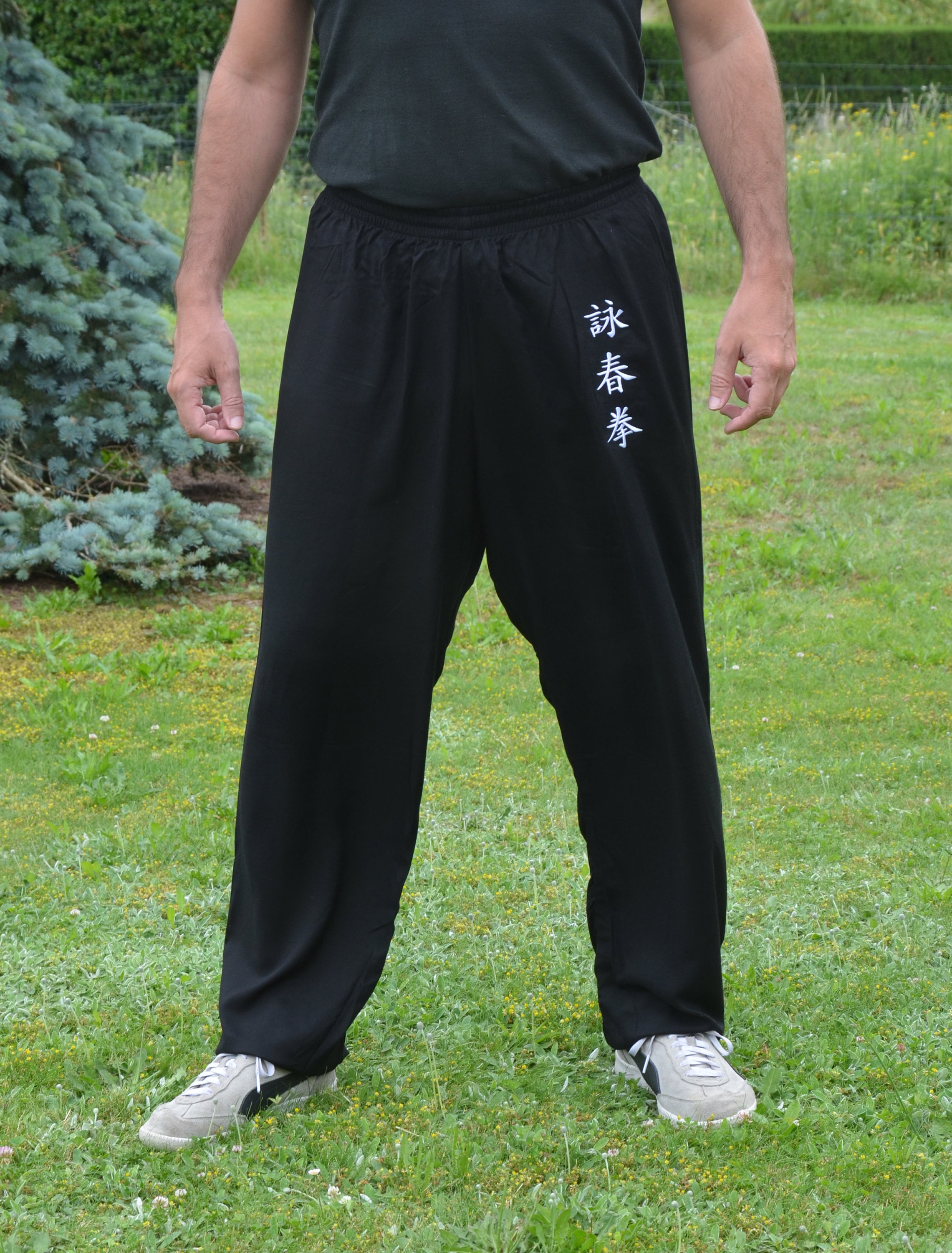 Buy Tai Chi Pants Wide Leg Men Women Kids Yoga Pants Qigong Open on The  Ankles (Black, Size M) at Amazon.in