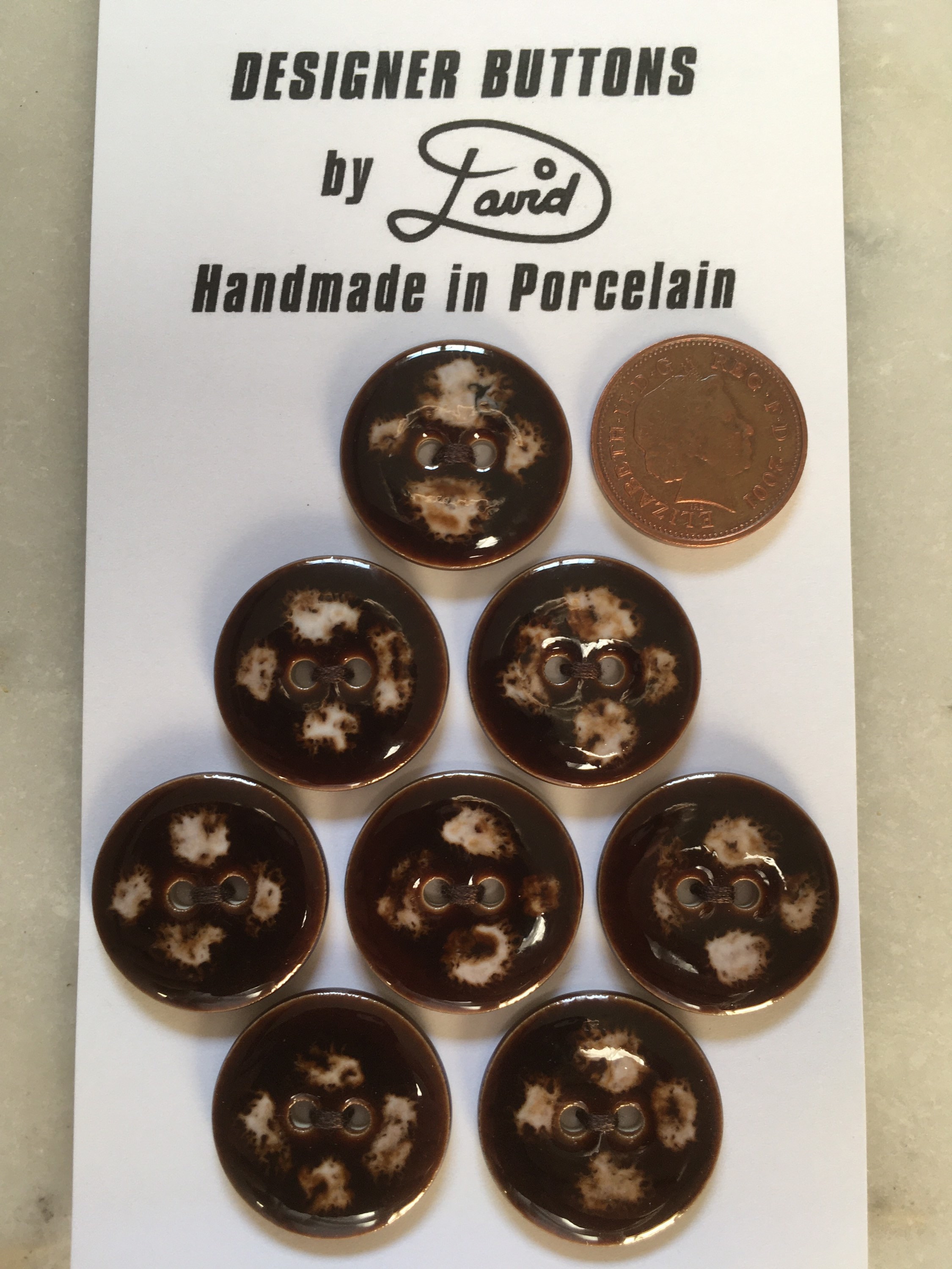 8 chocolate Marshmallow Designer Buttons 22mm or 7/8 - Etsy UK