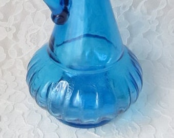 Vintage 1973 Jim Beam I Dream of Genie Bottle Aqua Turquoise Blue Glass Whiskey Decanter with Stopper & Handle
