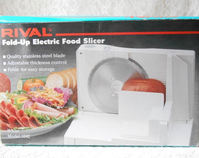 Vintage Rival Model 1042 Foldup Electric Food Slicer for Meat Cheese