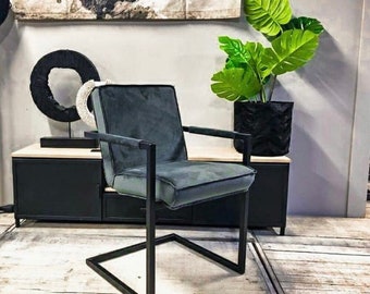 TEXAS tissu salle à manger fauteuil élégant vintage émeraude vert foncé fauteuil doux tissu salle à manger chaise bureau chaise salon fauteuil personnalisé