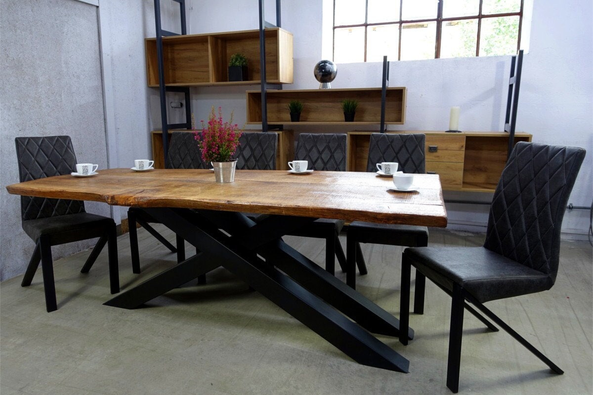 Chaise De Salle À Manger Gusto En Cuir, Mobilier Urbain Moderne, Fauteuil, Chaise Scandinave, Bois, Métal, Minimalisme