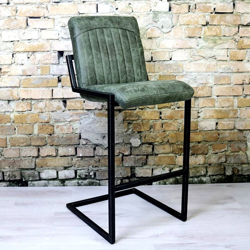 Hoker Richy Tabouret De Bar En Cuir Loft, Cadre Métal, Minimaliste, Rétro, Industriel, Loft, Éclectique, Urbain, Moderne, Bureau, Intérieur Horeca