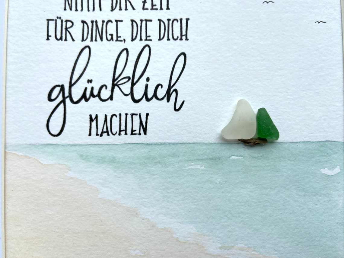 TreibholzSeeglasAquarellbild Nimm dir Zeit für Dinge Etsy