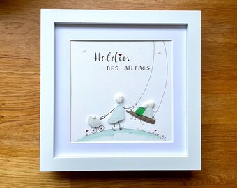 Handlettering sea glass picture &quot;Heroine of Everyday Life&quot;