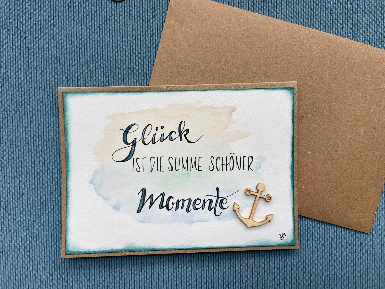 AquarellHandletteringKarte Glück ist die Summe schöner Etsy