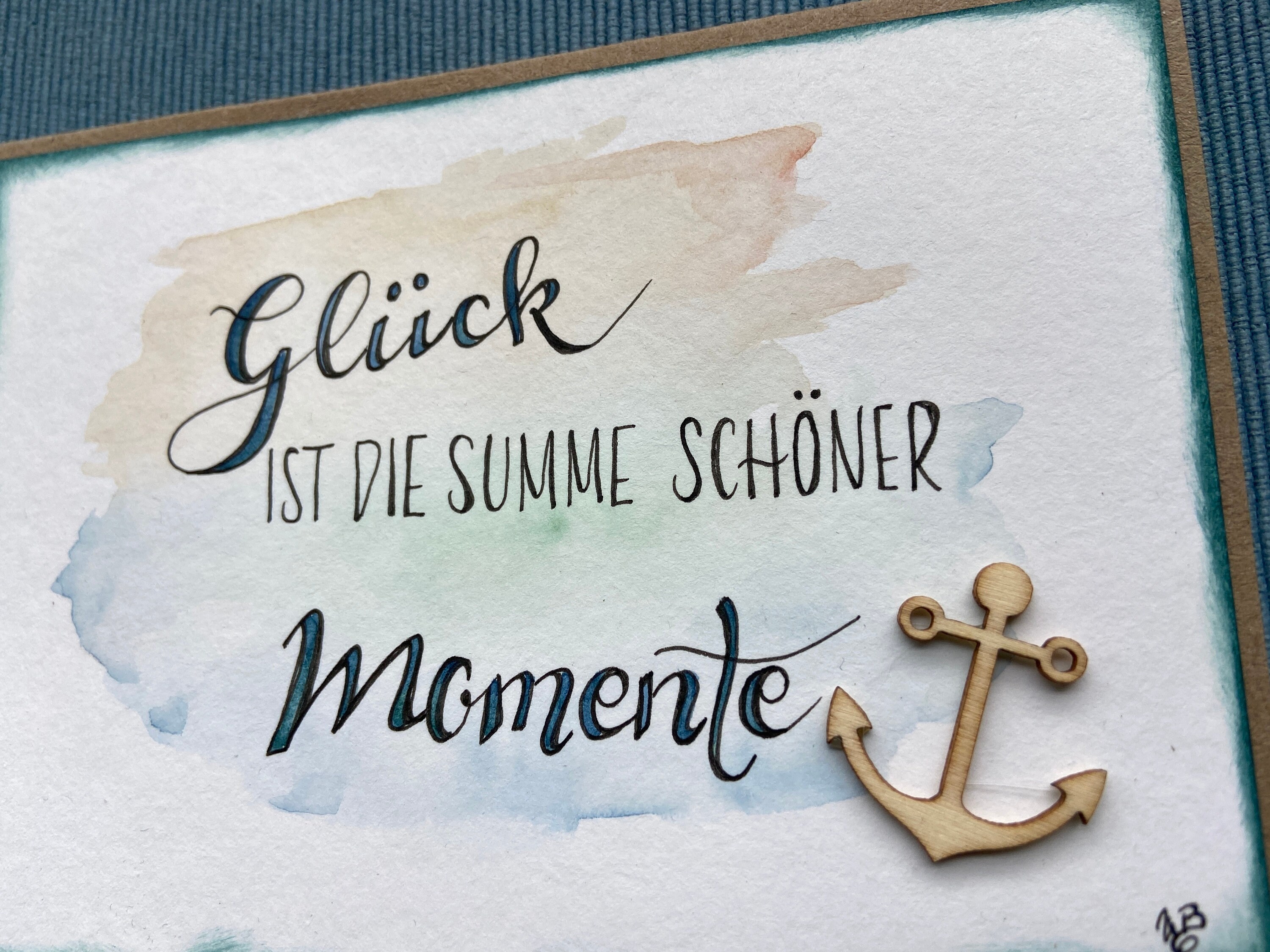 Aquarell-Handlettering-Karte Glück ist die Summe schöner | Etsy