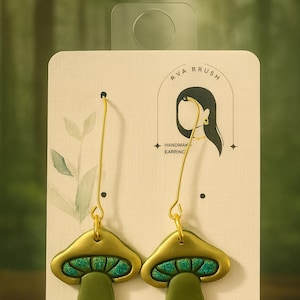 Whimsical Mushroom Earrings Polymer Clay Handmade Boho Cottagecore Jewelry Fantasy Forest Gift for her Cute Nature Statement