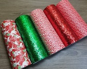 5 Piece Christmas Lot, Faux Leather Sheets Hair Bow Knot Making Leather Crafts