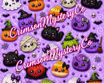 Digitales Halloween-Glitzer-Dumpling-Muster
