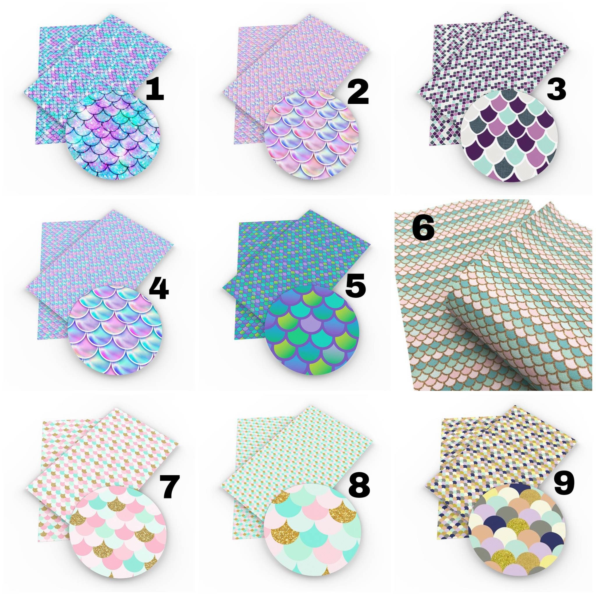 Next Day Shipping Mermaid Scales Faux Leather Sheets Sets Bundles #Sc…