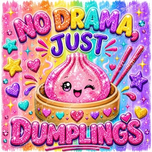 Glitter Dumpling Art: Colorful Seamless Pattern (Digital Download)