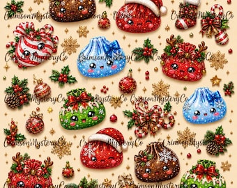 Digitales Muster für Weihnachtsglitzerknödel
