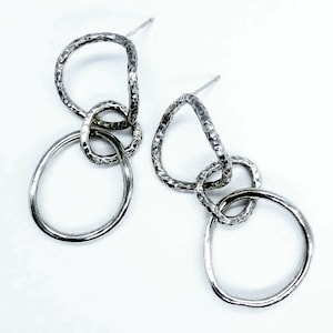 Orecchini a cerchio in argento sterling 925 riciclato - Forma irregolare