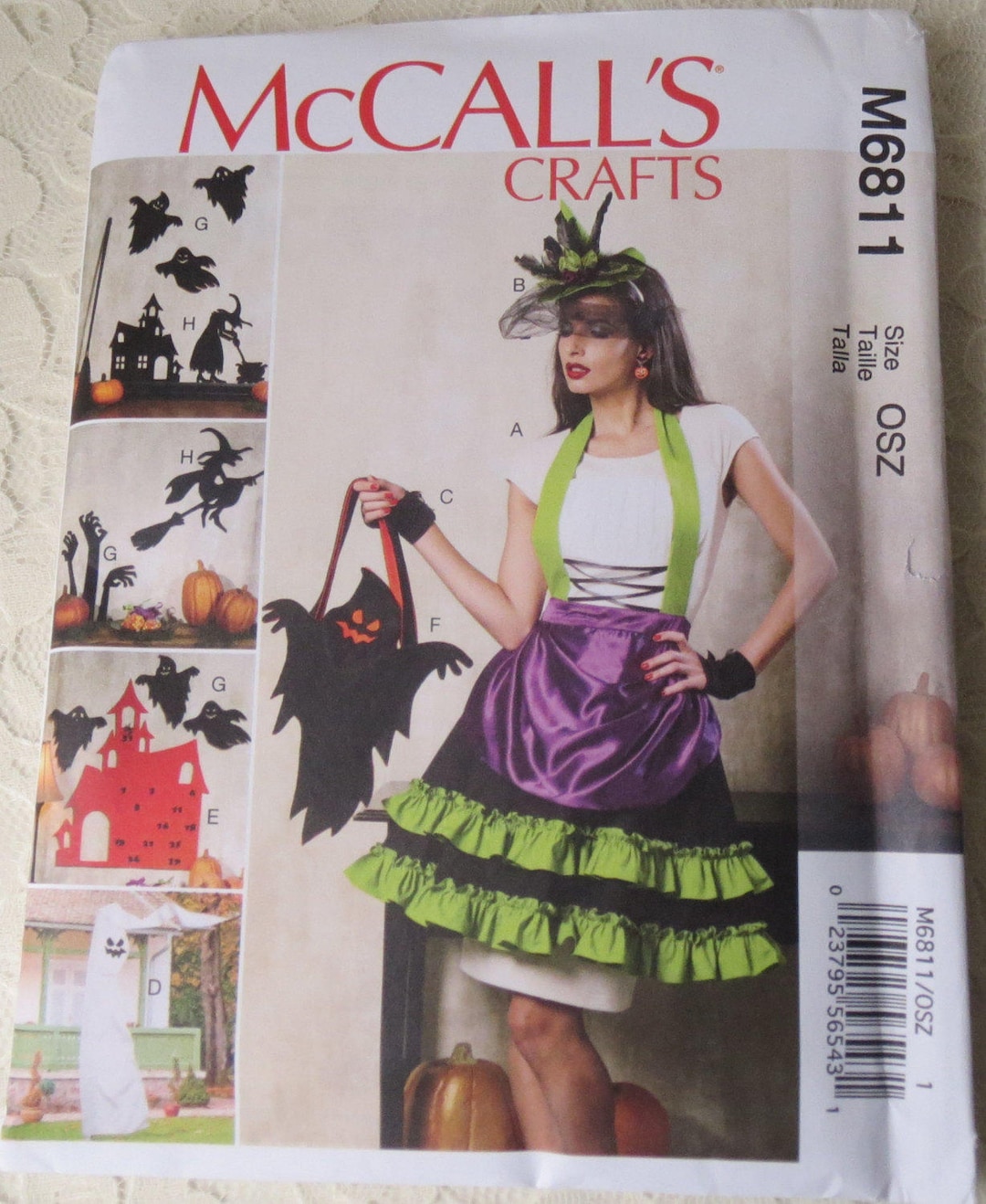 Mccalls M6811 Sewing Pattern Halloween Items, Apron, Fingerless Gloves ...