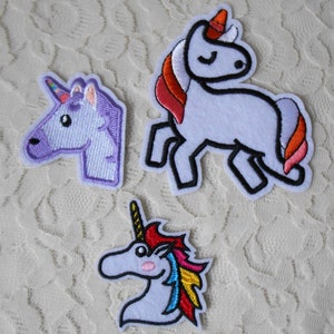 Unicorns Iron On Applique Patches Embroidery Quantity 3 DIY Crafts