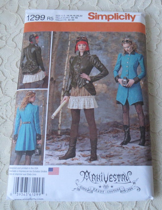 Victorian Steampunk Arkivestry Dress Jacket Skirt Bustle Pattern Size 6 8 10 12