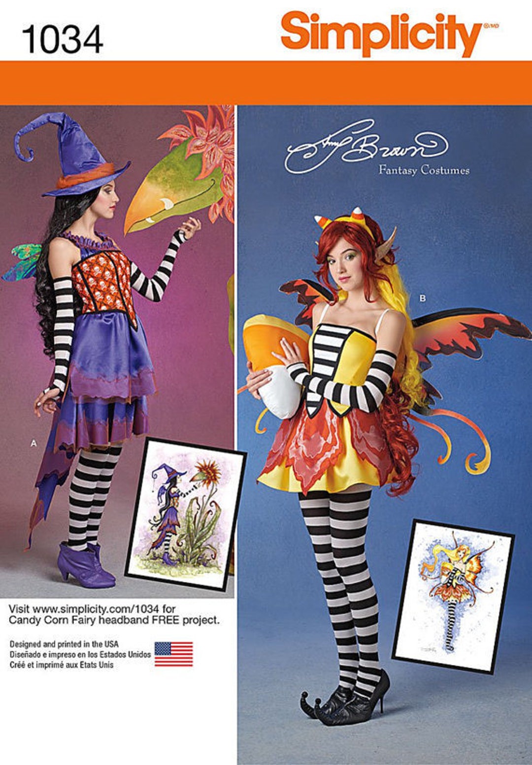 Simplicity 1034 Costume Sewing Pattern Fairy Fantasy by Amy Brown for ...