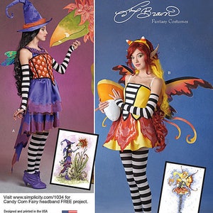 Simplicity 1034 Costume Sewing Pattern Fairy Fantasy by Amy Brown for Size H5 Misses 6-14