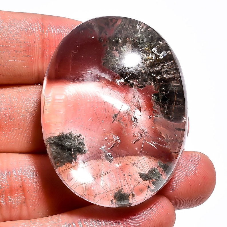 41x32mm 218Cts Lodolite Quartz Rutile Gemstone Beautiful Lodolite Quartz Rutile Mix Gemstone Handmade Jewelry Making Loose Gemstone Z7360
