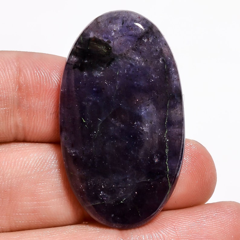 Rare Genuine Jewelry Making Loose Gemstone BB-914 Iolite Sunstone Healing Gemstone 36x22mm 49Cts Iolite Sunstone Gemstone