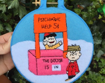 Charlie Brown Hand Embroidered Hoop