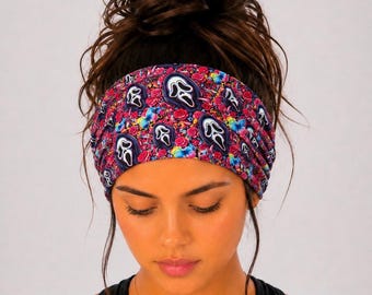 Ghost Halloween Headband, Extra Wide Headband, Fall Headband