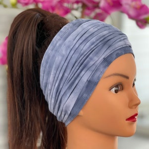 Tie-dye Scrunch Headband, Extra Wide Jersey Headband, Yoga Headband, Running Headband, Men Headband, Women Headband