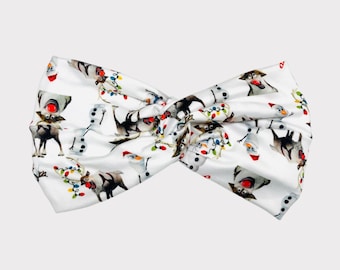 Christmas Turban Headband, Nurse Headband, Wide Headband, Cheetah Headband, Reindeer Headband, Holiday Headband