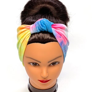 Tie-Die Headband, Top Knot Headband, Nurse Headband, Extra Wide Headband, Buttons Headband, Healthcare Headband, wide Headband