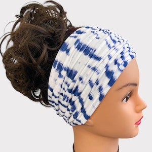 Tie-dye Scrunch Headband, Extra Wide Headband,  Nurse Headband, Boho Headband, Running Headband, wide Headband, Exercise Headband