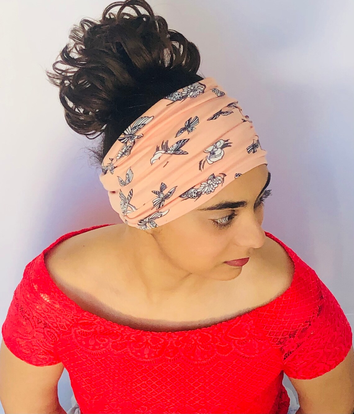 Scrunch Stirnband Extra breites Stirnband Turban Jersey | Etsy