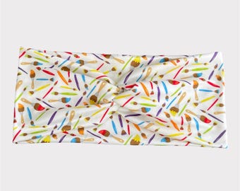 Hoofdband kunstleraar, knoop hoofdband, stropdas hoofdband, tulband hoofdband, hoofdband meisje, hoofdband kind, hoofdband vastbinden, cadeau hoofdband