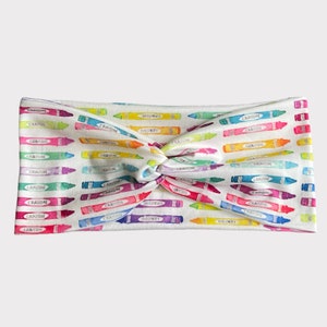 Crayon Headband, Teacher Headband, Adult Headband, Child Headband, School Headband, Tie Headband, Knot Headband, Back to School Headband