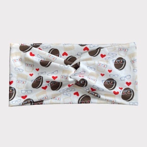 Oreo Cookies Headbands, Turban Headband, Extra Wide Headband, Nurse Headband, cookies/Milk Headband, Buttons Headband