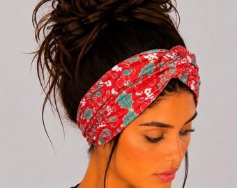Christmas Turban Headband, Santa’s headband, socks headband, nurse headband, holiday headband, healthcare headband