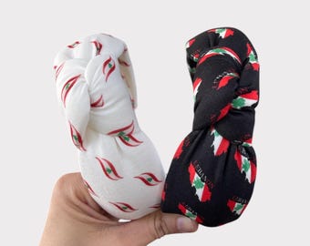 Lebanon Flag Headband, Palestine Headband, knot Headband, Girl Headband, women Headband
