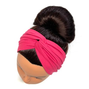 Hot pink Turban Headband, Turban Headband, Top Knot Headband, Wide Headband, Knotted Headband, Floral Headband, Tie Headband