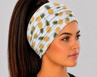 Pineapple Scrunch Headband, Yoga Headband, Running Headband, Workout Headband, Men Headband, Women Headband, Nurse Headband