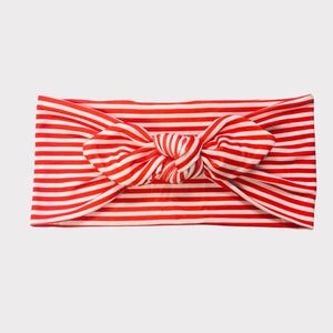 Top knot headband, red/white stripes headband, extra wide headband, bow tie headband, double twist headband, turban headband