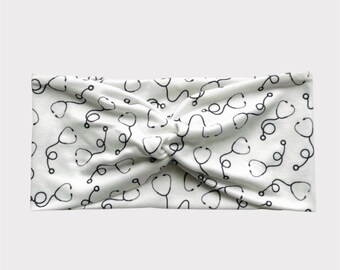Stethoscope headband, Wide Headband, Nurse Headband, Stethoscope Headband, medical Headband, Healthcare Headband