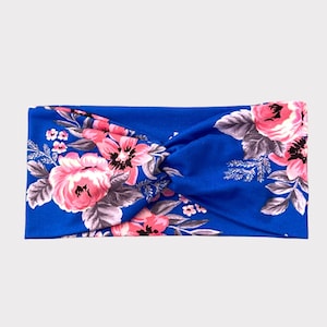 Floral Twist Headband, Nurse Headband, Healthcare Headband, Wide Headband, Buttons Headband, Magnetic Headband, Floral Headband