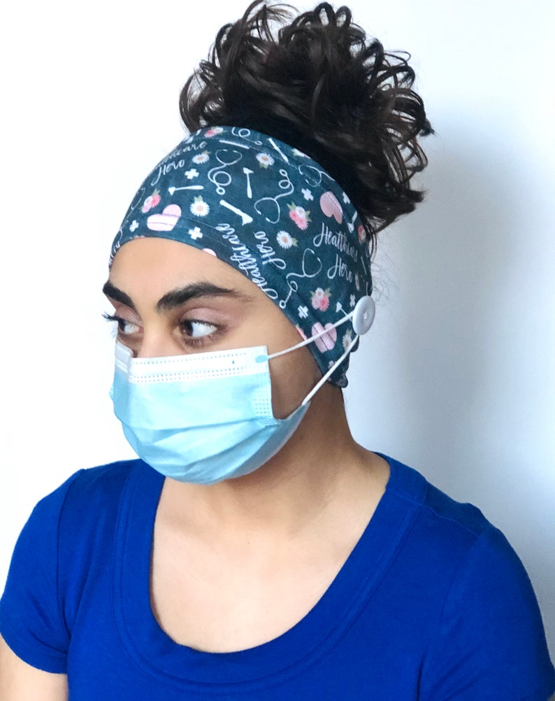 Healthcare Hero Headband headbands with Buttons Nurse Etsy